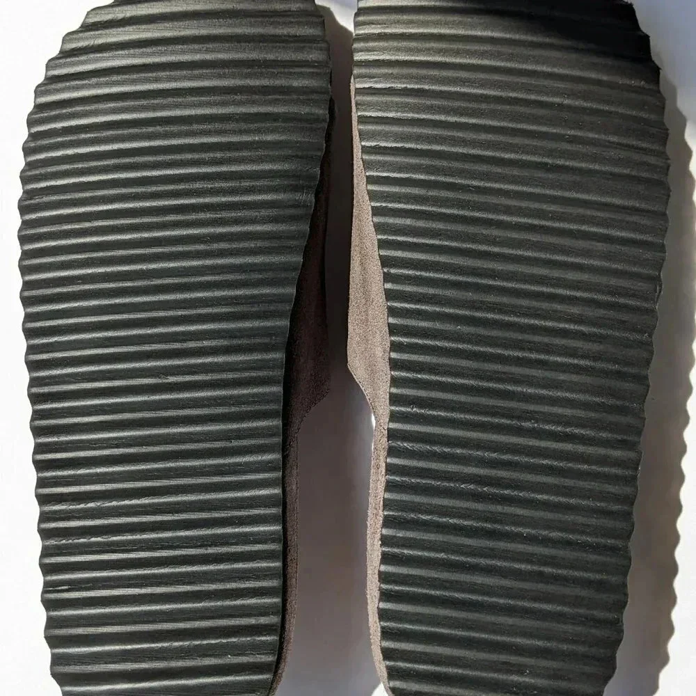 NWT The Men's Store Bloomingdale's Slide Grey Suede Sandals Size 7 (MSRP $145)